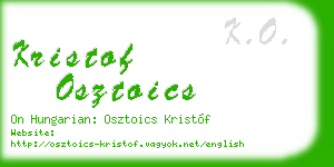kristof osztoics business card